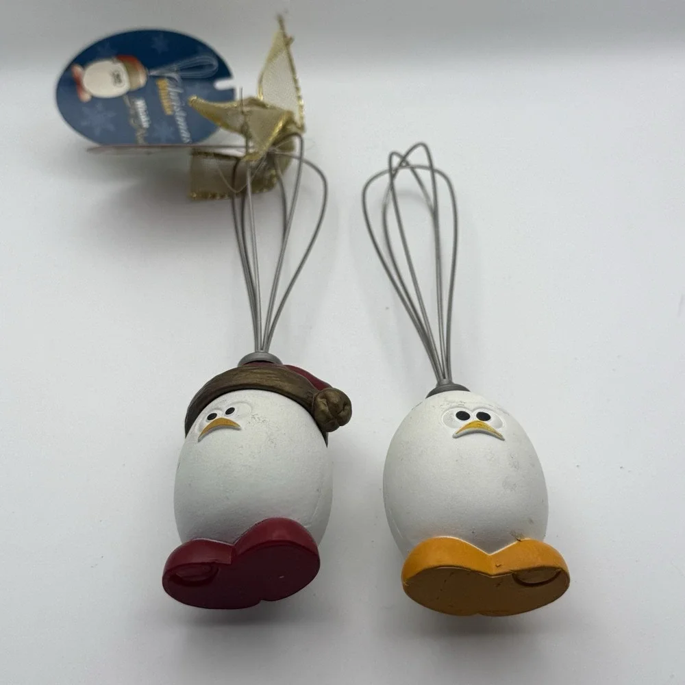 MSC Whiskie de‎ Noel Christmas Mini Whisk Egg Santa Kitchen Utensil Lot of 2